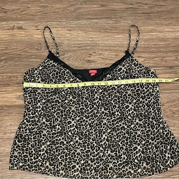 Guess Leopard Print Cami Tank Top Blouse Tan Black Cream Size XL - Picture 8 of 8